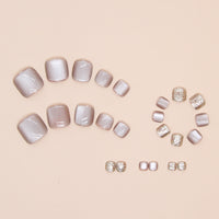 No.136 Pink Cat Eye False Toenail 24pcs/Set