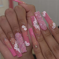 No.VN15 Pink Diamonds Fingernails Patch 24pcs/Set