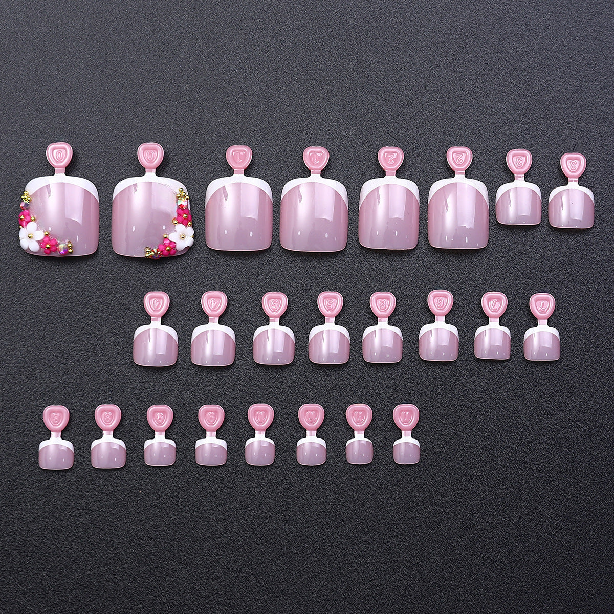 No.383 Flowers Toenails Patch 24pcs/Set