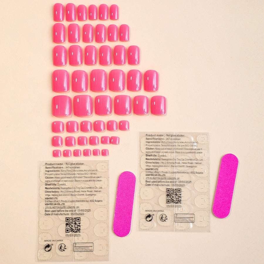 No.PSN83 Rose Red Hand & Toe Pair Set-48pcs