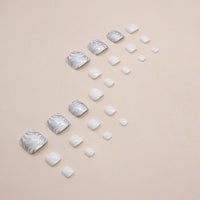 No.247 Silver Gray Glitter Toenails Patch 24pcs/Set