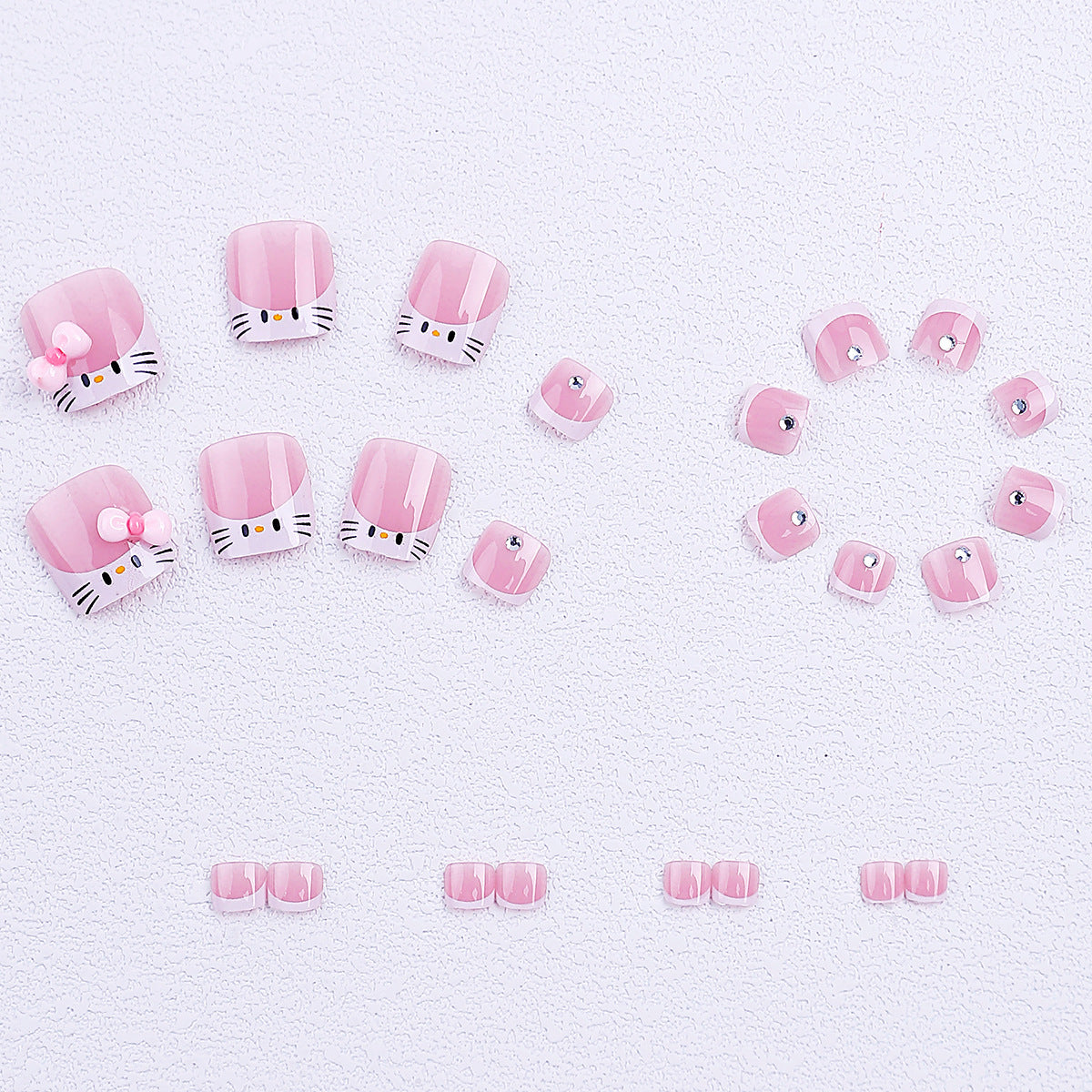 No.788 Pink Cat Toenails Patch 24pcs/Set