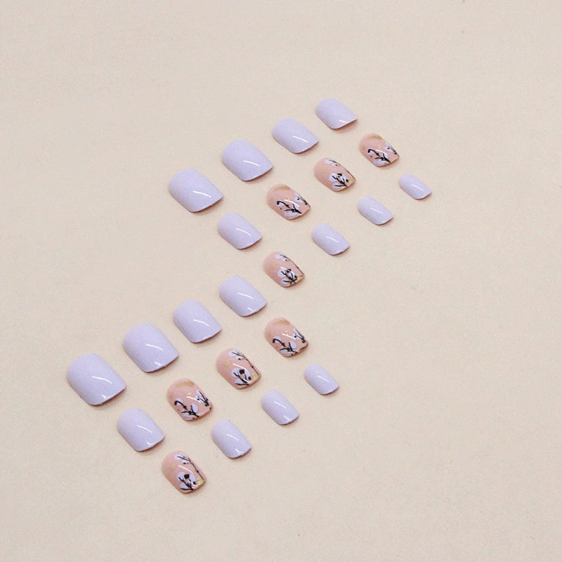 No.F308 Taro Purple Fingernails Patch 24pcs/Set