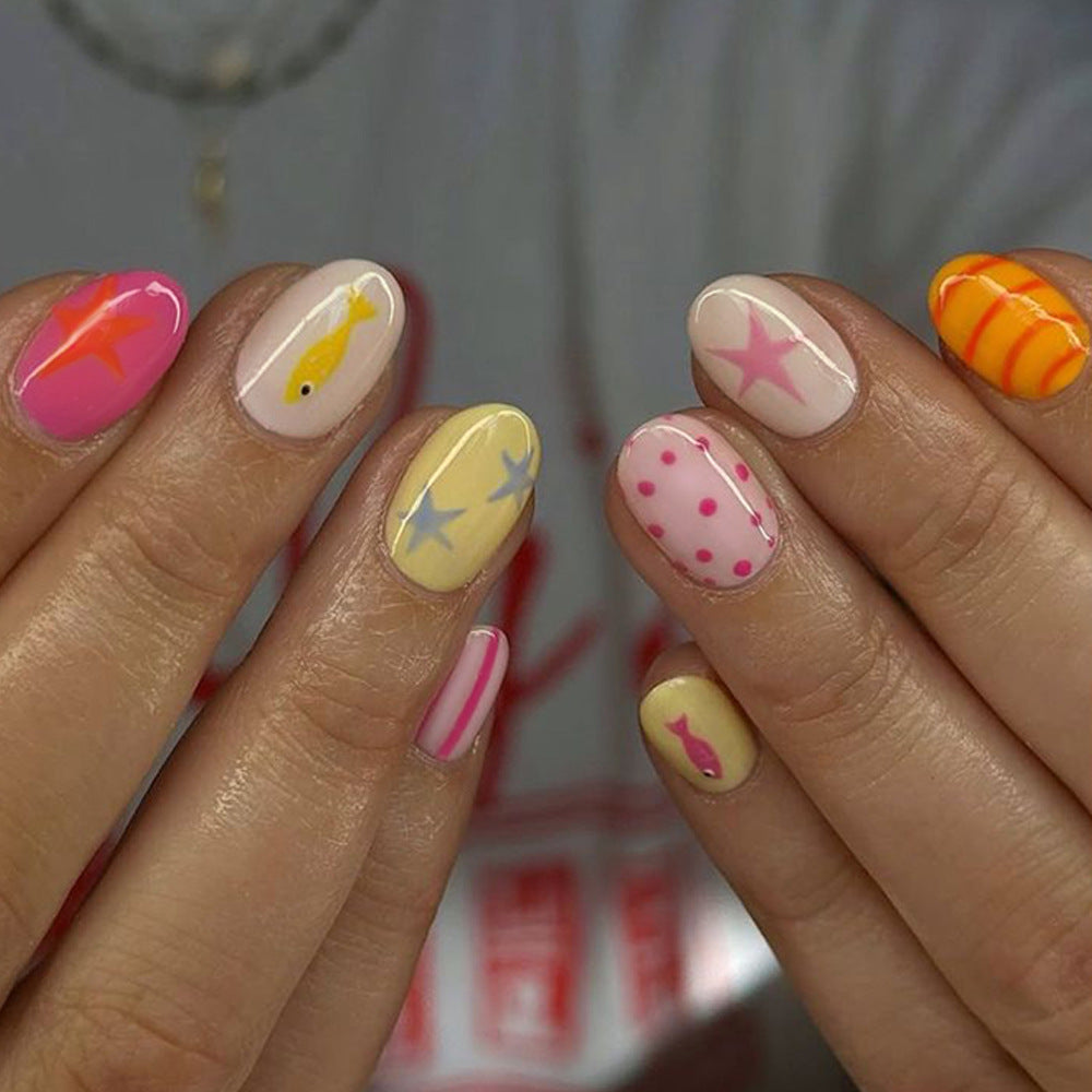 No.BH67 Beach Cute Fingernails Patch 24pcs/Set