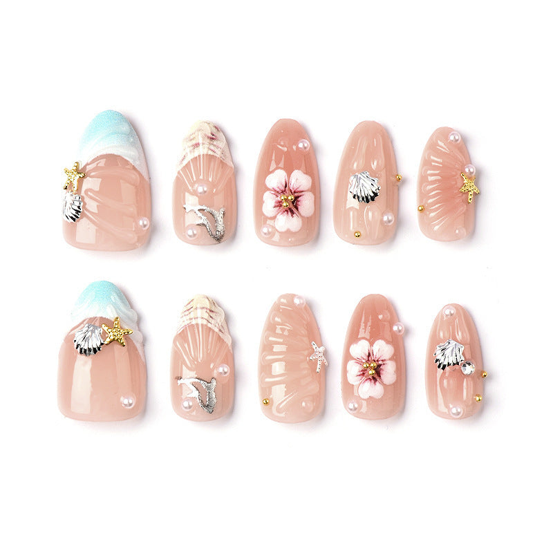 No.BH46 Seashell Flower Fingernails Patch 30pcs/Set