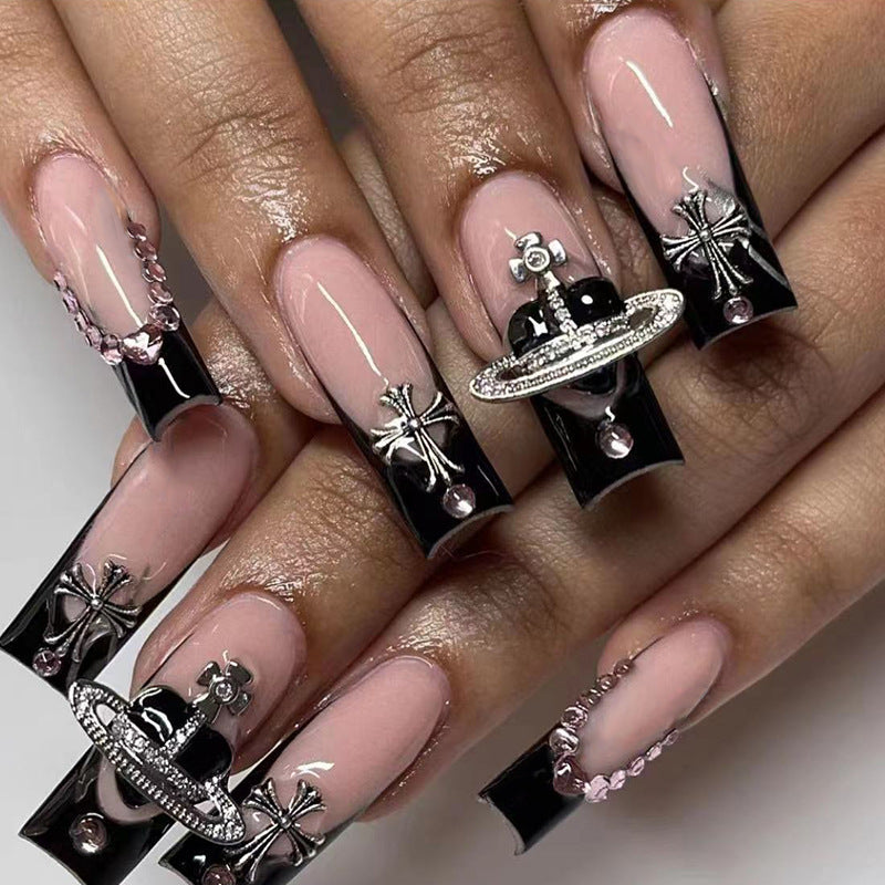 No.F351 Black Cross Fingernails Patch 24pcs/Set