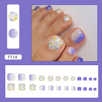 No.242 Cool Blue Purple Toenails Patch 24pcs/Set