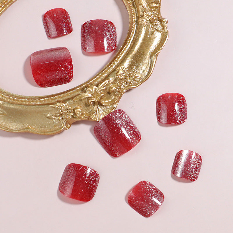 No.783 Red Cat's Eye Toenails Patch 24pcs/Set