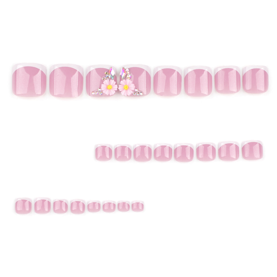 No.252 Flower Diamond Toenails Patch 24pcs/Set