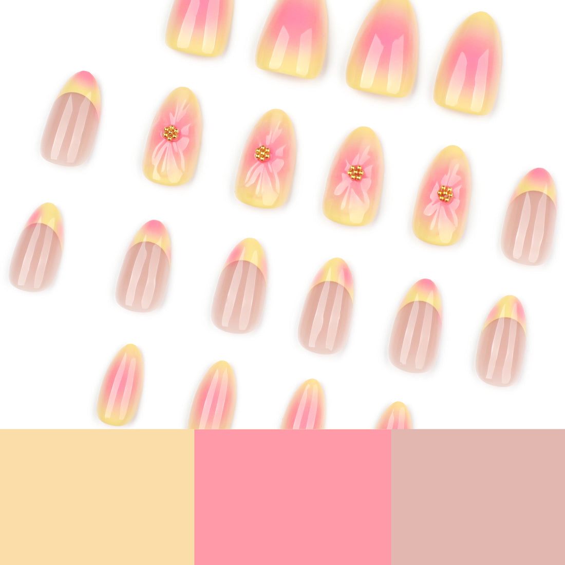 No.F435 3D Flowers Fingernails Patch 24pcs/Set