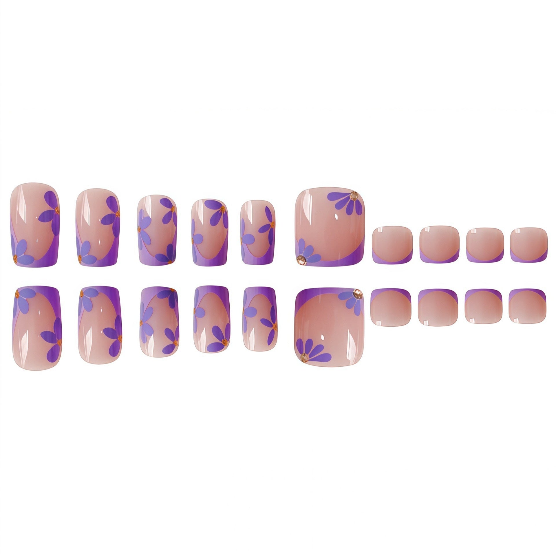 No.PSN205 Purple Hand & Toe Pair Set-48pcs