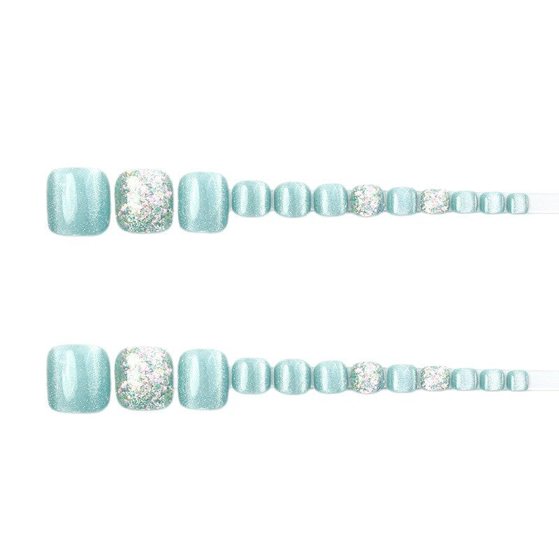 No.515 Light Green Cat's Eye Toenails Patch 24pcs/Set