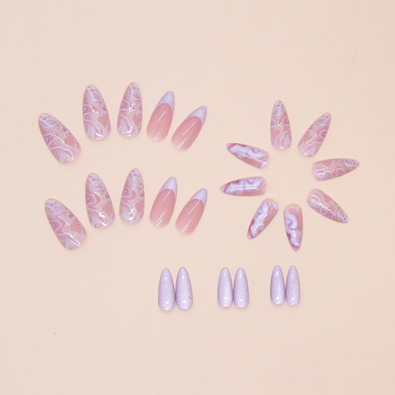 No.F375 Purple Cat's Eye Fingernails Patch 24pcs/Set