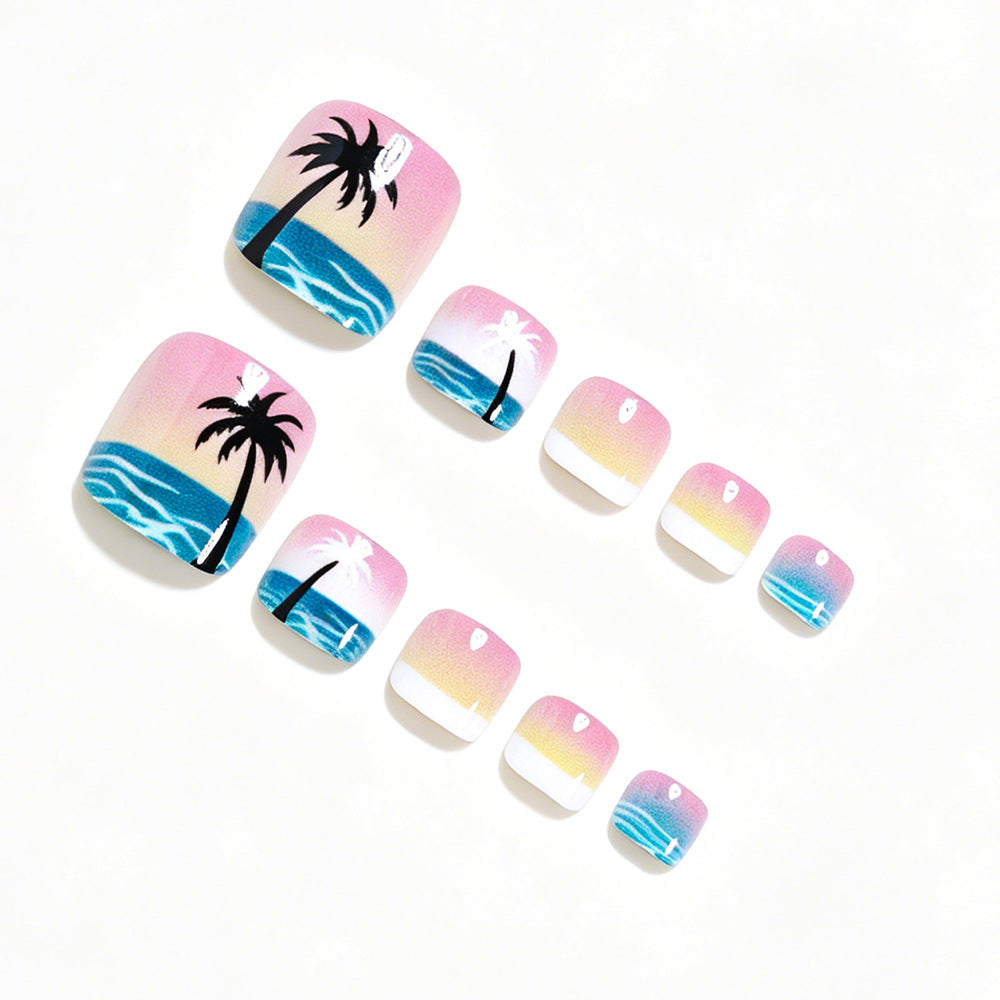 No.754 Blue Ocean Toenails Patch 24pcs/Set