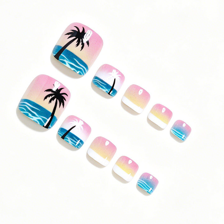 No.PSN207 Wave Coconut Tree Hand & Toe Pair Set-48pcs