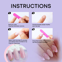 No.VN25 Gradient Glitter Fingernails Patch 24pcs/Set