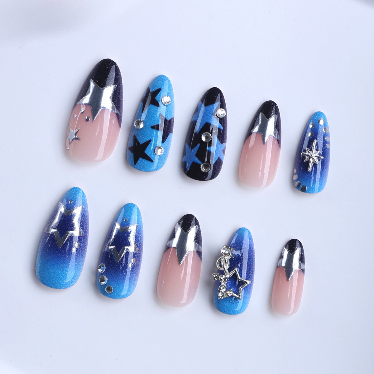 No.F652 Blue Ocean Fingernails Patch 24pcs/Set