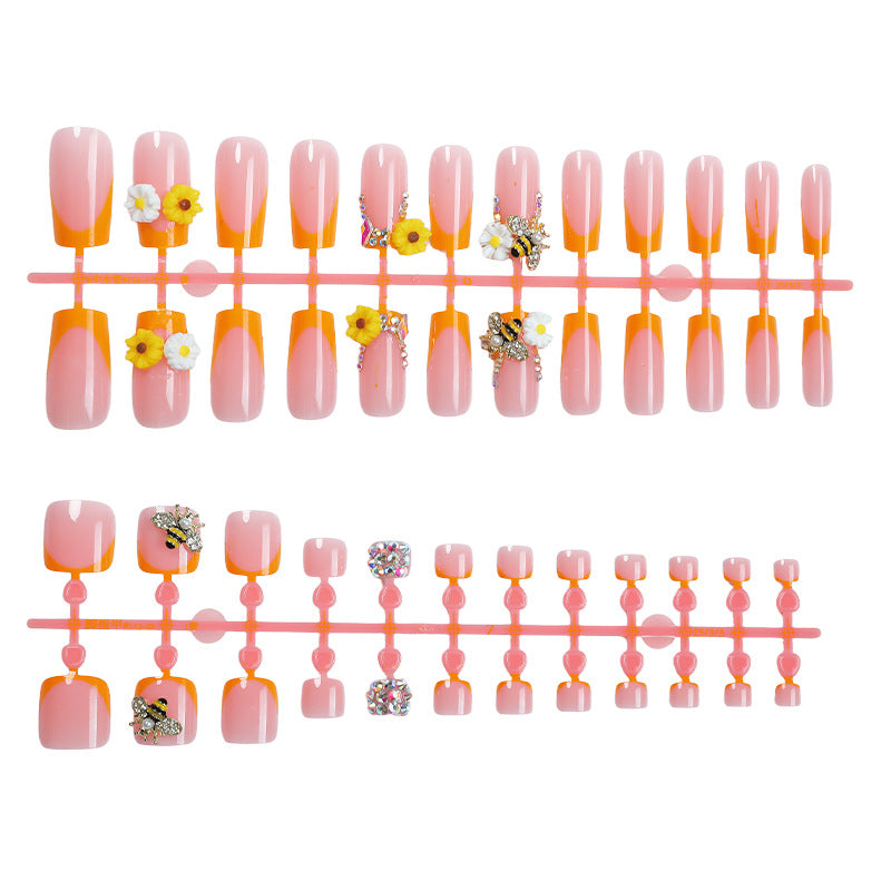 No.PSN78 Flower With Diamonds Hand & Toe Pair Set-48pcs