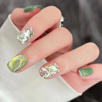 No.F66 Green Cat's Eye Fingernails Patch 24pcs/Set