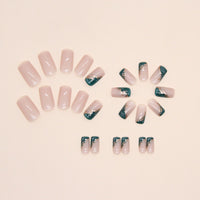 No.F34 Retro Green Fingernails Patch 24pcs/Set