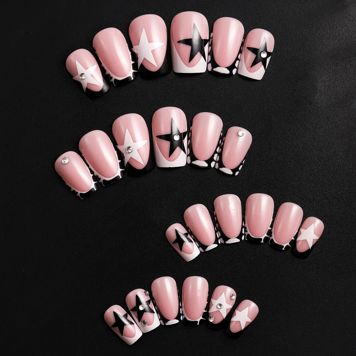 No.F689 Star Leopard Print Fingernails Patch 24pcs/Set