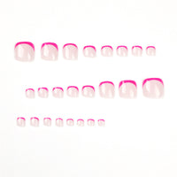 No.210 Rose Red Toenails Patch 24pcs/Set