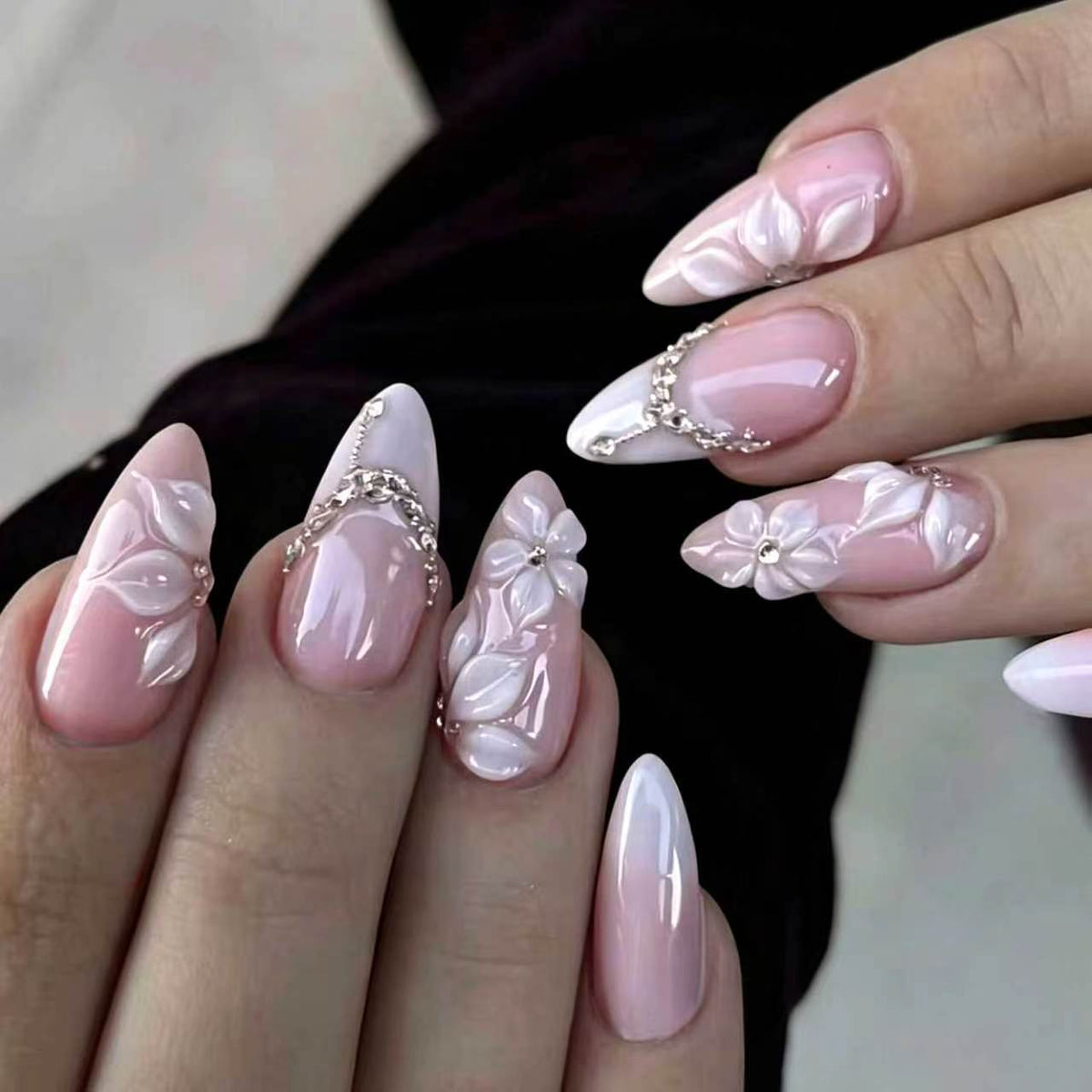 No.F820 Flower Cat's Eye Fingernails Patch 30pcs/Set