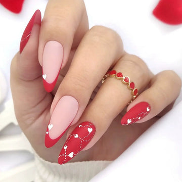 No.VN46 Red Love Fingernails Patch 24pcs/Set