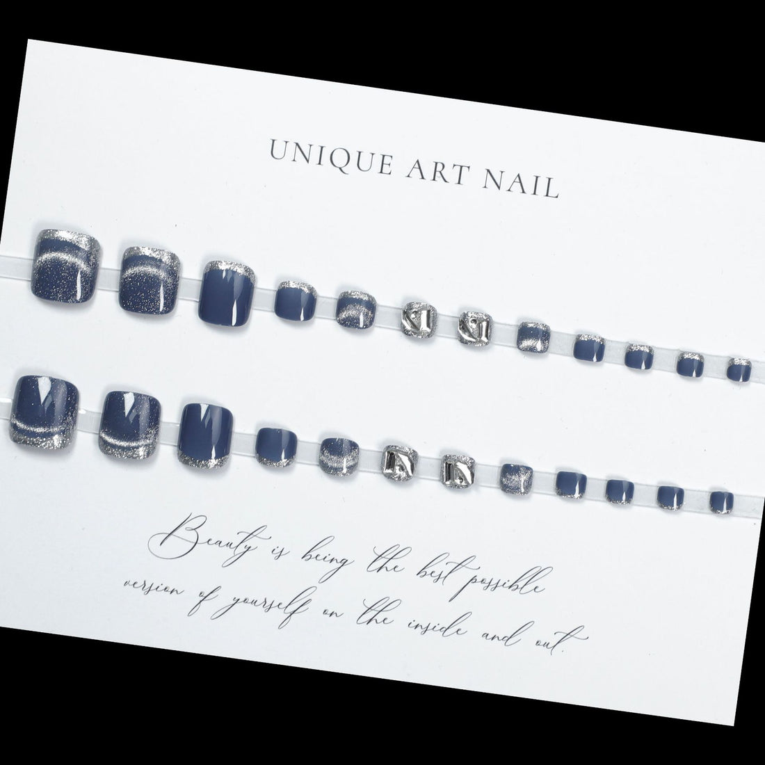 No.4 Grey Kyanite Press On Toenails Pedicure 24pcs/Set