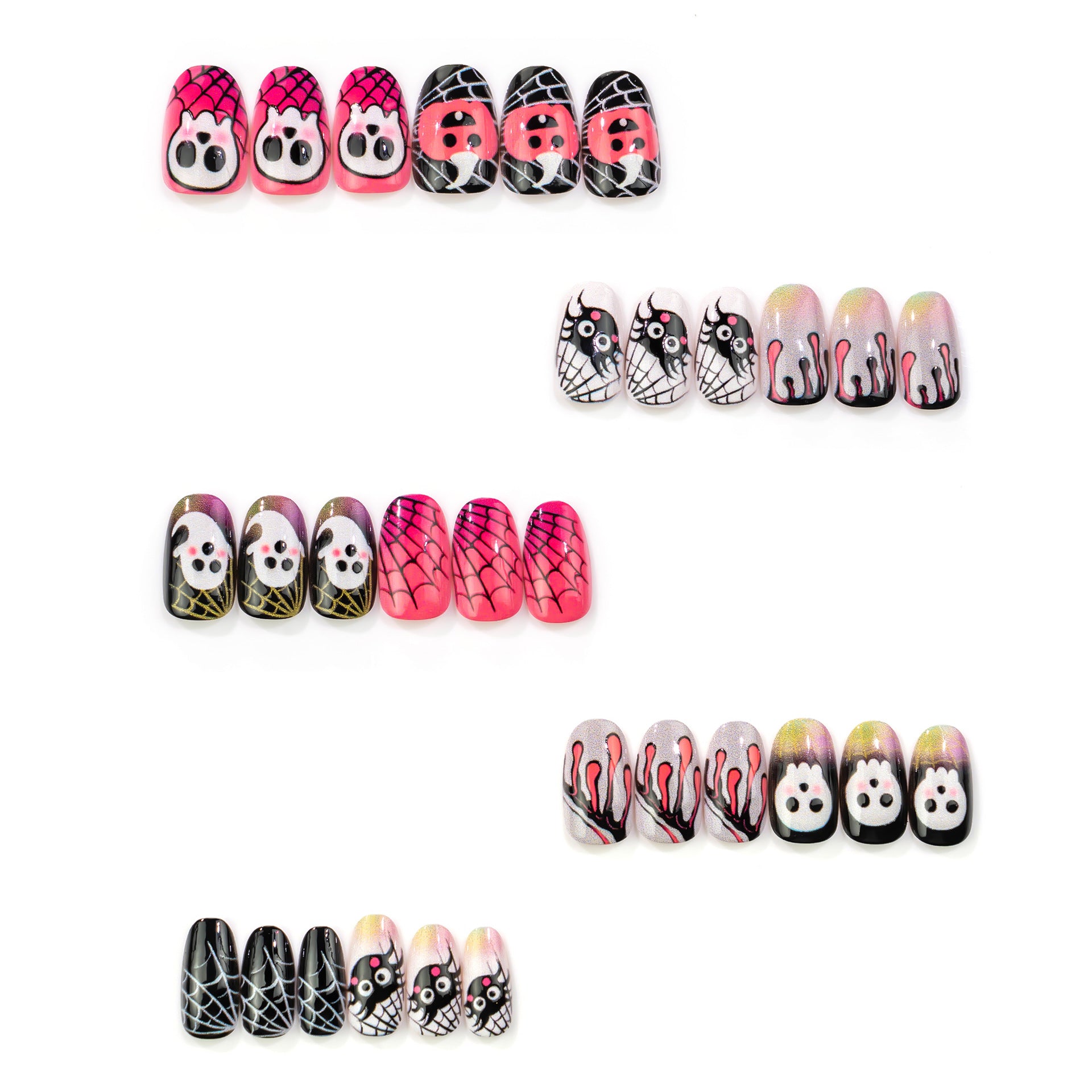No.AW187 Halloween Pumpkin Fingernails Patch 24pcs/Set
