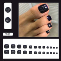 No.145 Dark Blue Flash Toenails 24pcs/Set