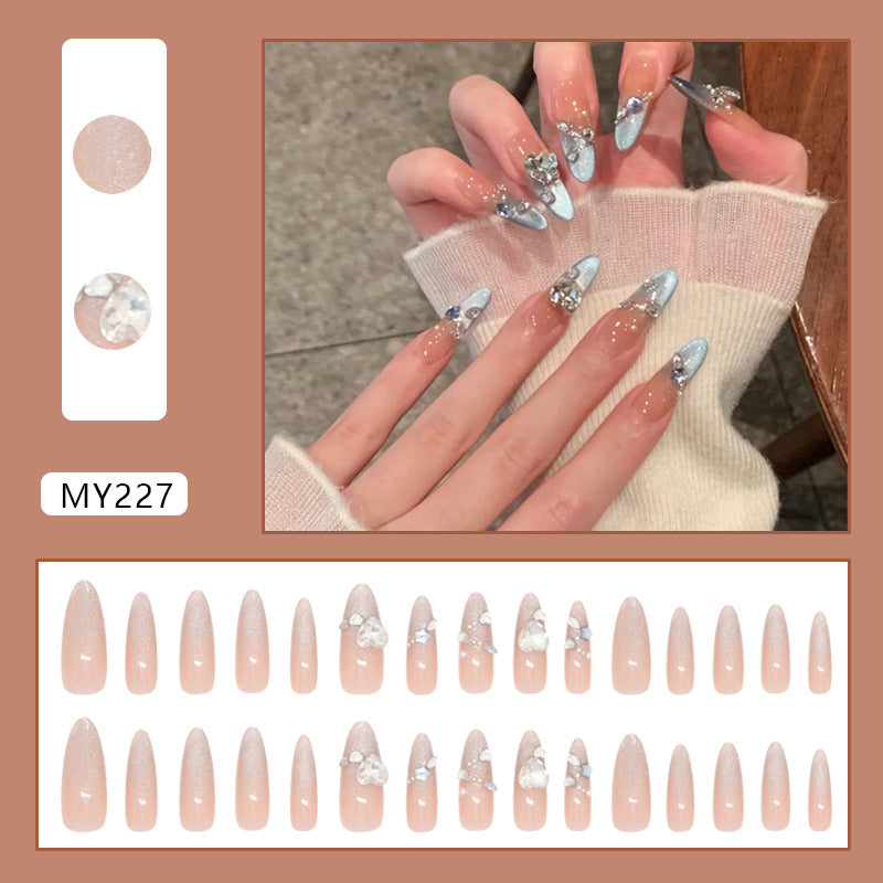No.F456 Silver Cat's Eye Fingernails Patch 24pcs/Set