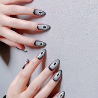 No.AW53 Halloween Dark Black Fingernails Patch 24pcs/Set