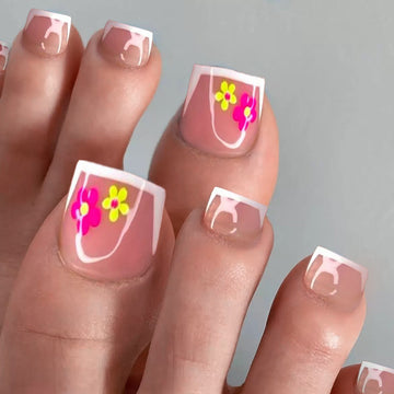 No.639 Colorful Flowers Toenails Patch 24pcs/Set