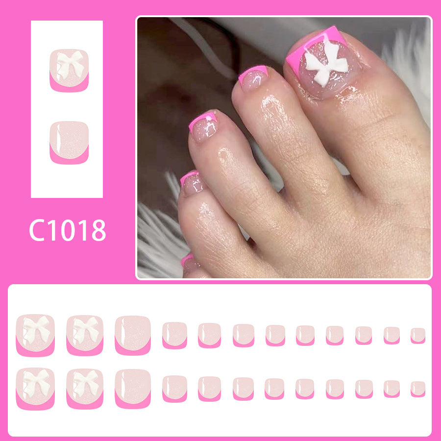 No.645 Pink BowToenails Patch 24pcs/Set