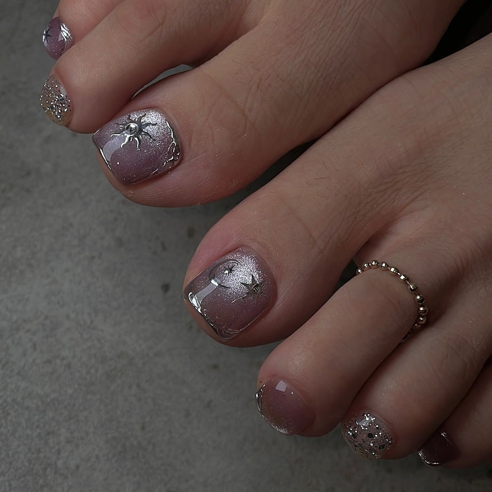 No.PSN199 Purple Cat's Eye Hand & Toe Pair Set-48pcs