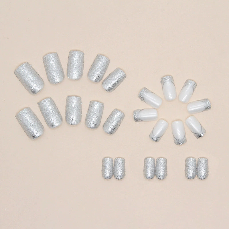 No.F250 Silver Fingernails Patch 24pcs/Set