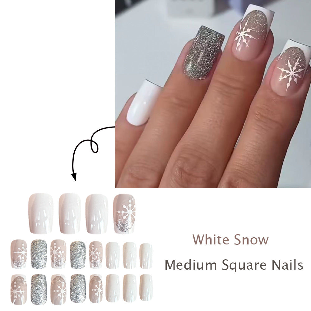 No.F859 Snowflake Fingernails Patch 24pcs/Set