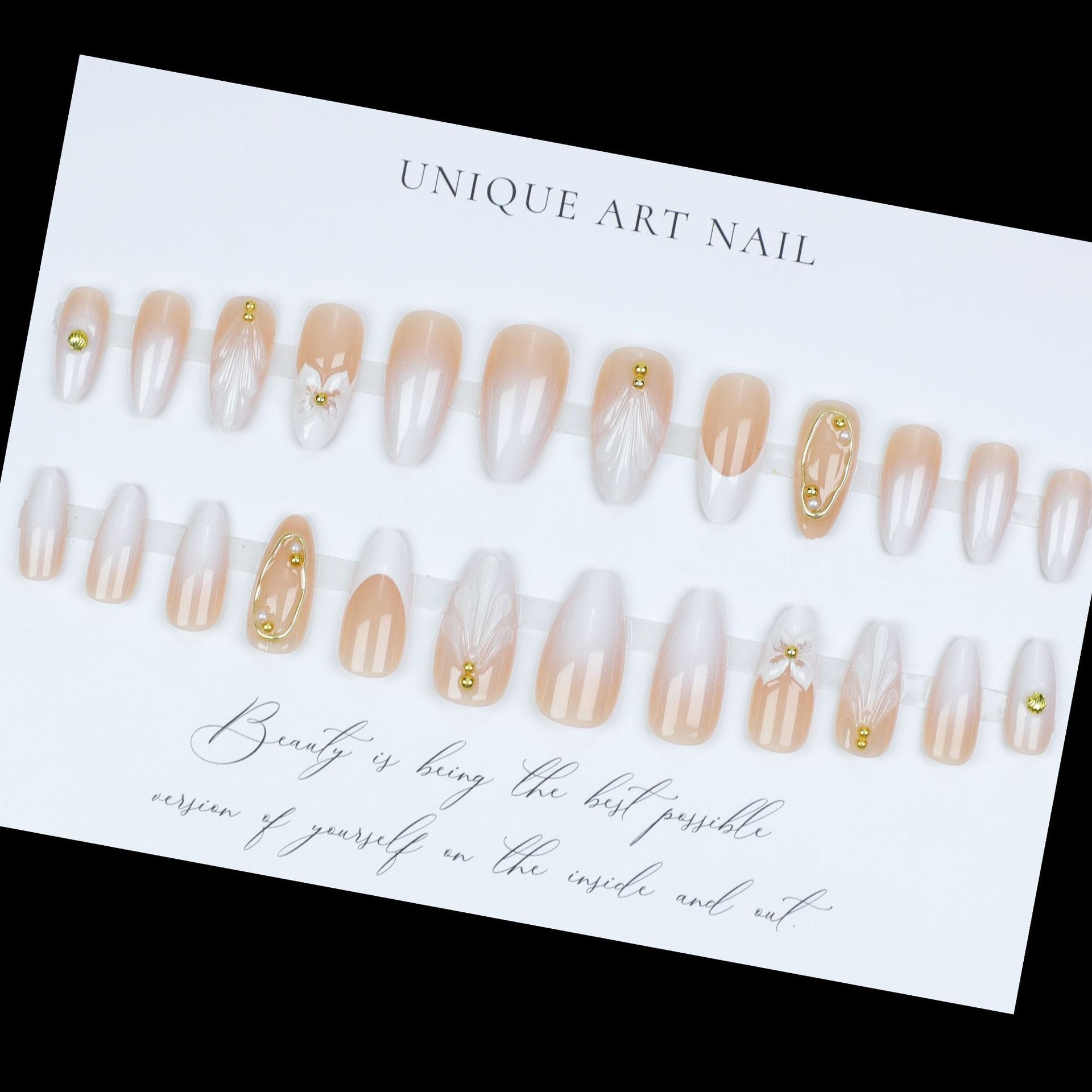 No.F493 White Fingernails Patch 24pcs/Set