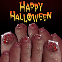 No.AW159 Halloween Red Blood Toenails Patch 24pcs/Set