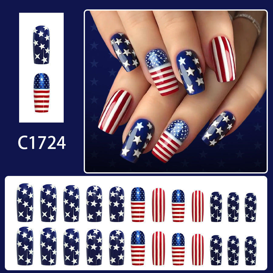 No.JNU21 Striped Fingernails Patch 24pcs/Set
