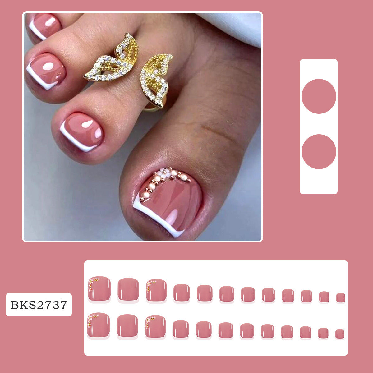 No.317 Cute Diamond Toenails Patch 24pcs/Set