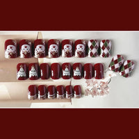 No.CM82 Christmas Bear Fingernails Patch 24pcs/Set