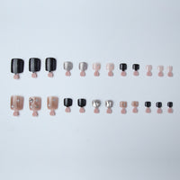 No.64 Star Black Press On Toenails 24pcs/Set