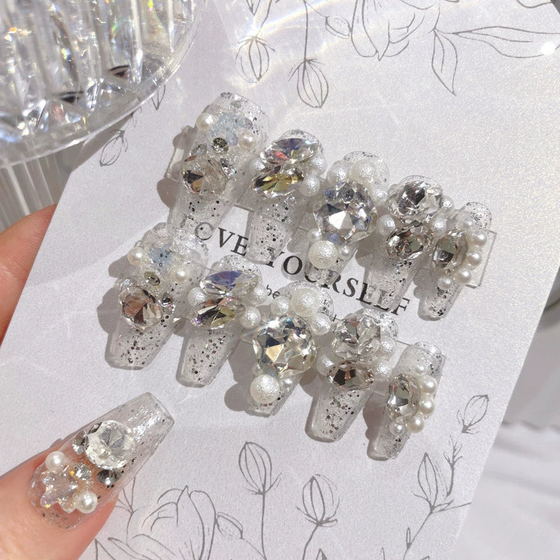 No.F299 Flash Diamond Fingernails Patch 24pcs/Set
