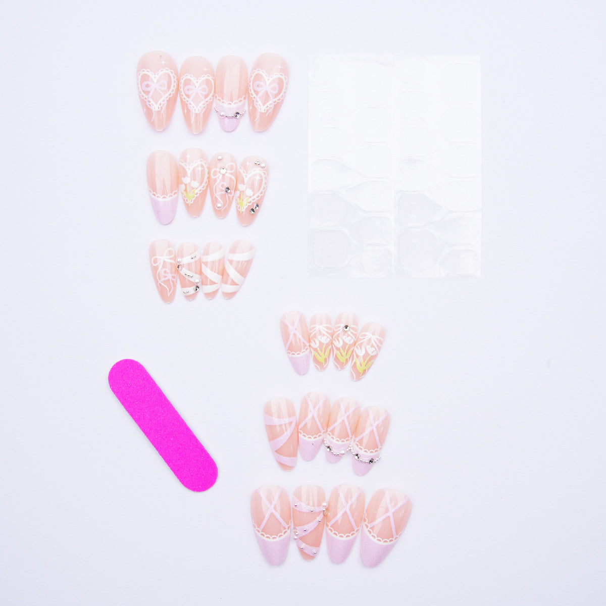 No.F468 Tie Bow Fingernails Patch 24pcs/Set