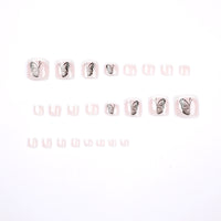 No.219 Pink Butterfly Toenails Patch 24pcs/Set