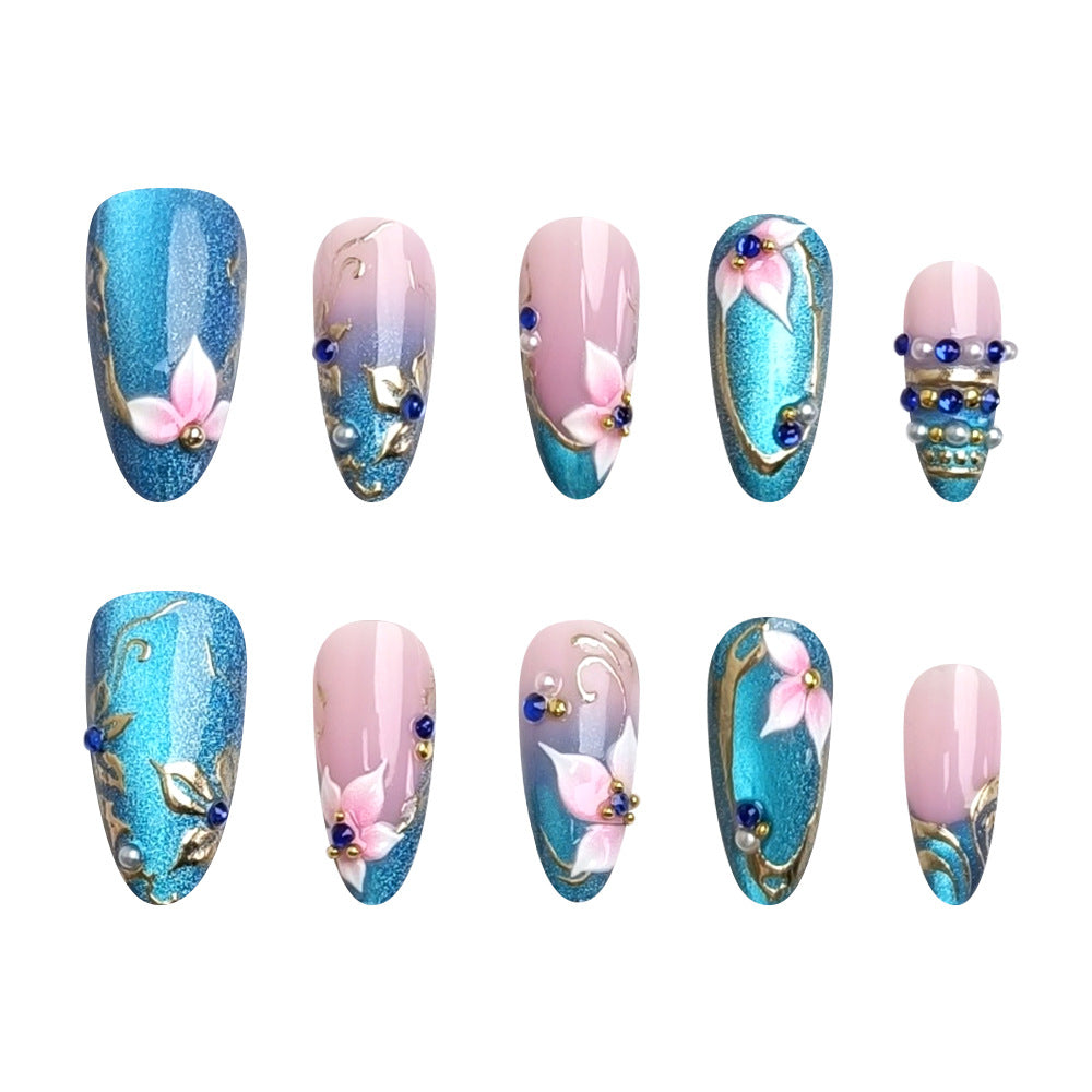No.F719 Flower Fingernails Patch 24pcs/Set