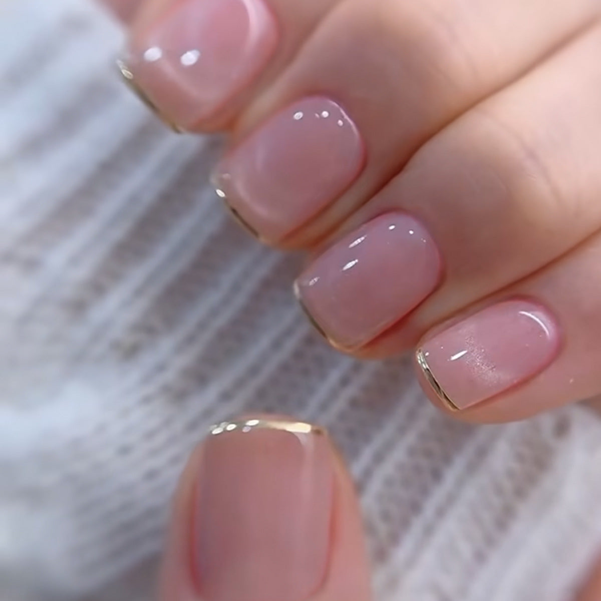 No.F742 Pink Cat's Eye  Fingernails Patch 24pcs/Set