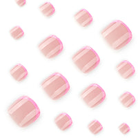 No.658 Pink Glitter Toenails Patch 24pcs/Set